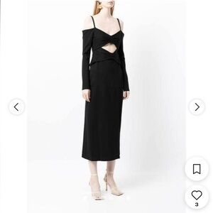 Alexis Women's Elegant Black Long Sleeve Dress